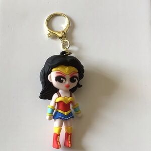 DC Comics Heroine Keychain with Red and Blue